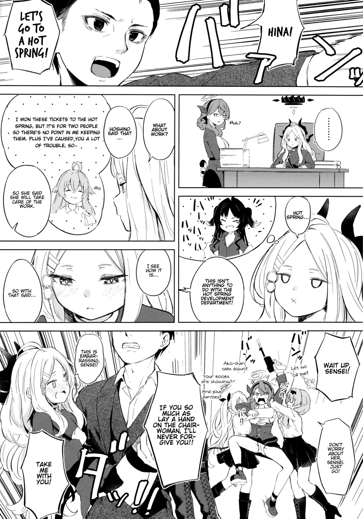 Hentai Manga Comic-Going to a steamy private outdoor hot spring with a clingy chairwoman-Read-2